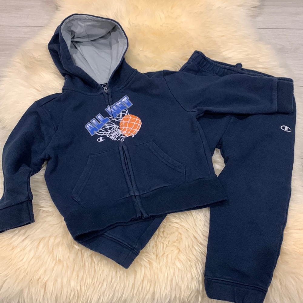 Champion Matching Hoodie & Sweatpants Set in 2T Blue